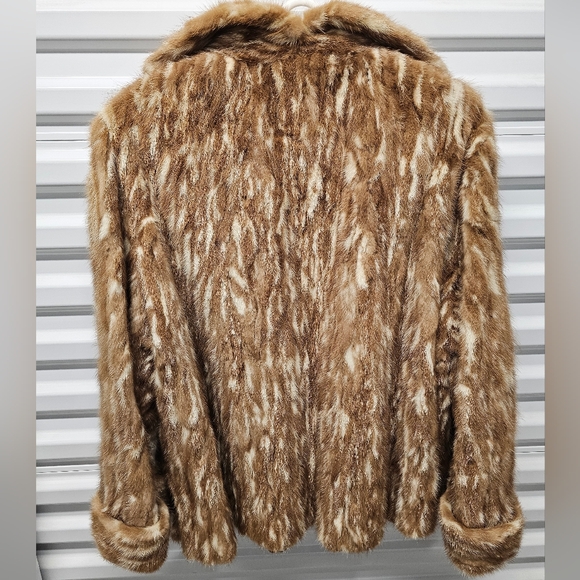 AUTHENTIC VINTAGE GLAM MOTTLE MINK FUR JACKET SIZE SMALL-MEDIUM - Picture 2 of 7